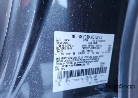 2021 Ford Mustang Mach-E Select from USA, damaged, VIN 3FMTK1SS8MMA25111